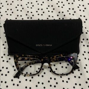 Dolce & Gabbana Leopard Print Glasses with Black Case